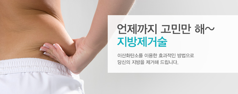 언제까지 고민만 해~지방제거술 이산화탄소를 이용한 효과적인 방법으로 당신의 지방을 제거해 드립니다.